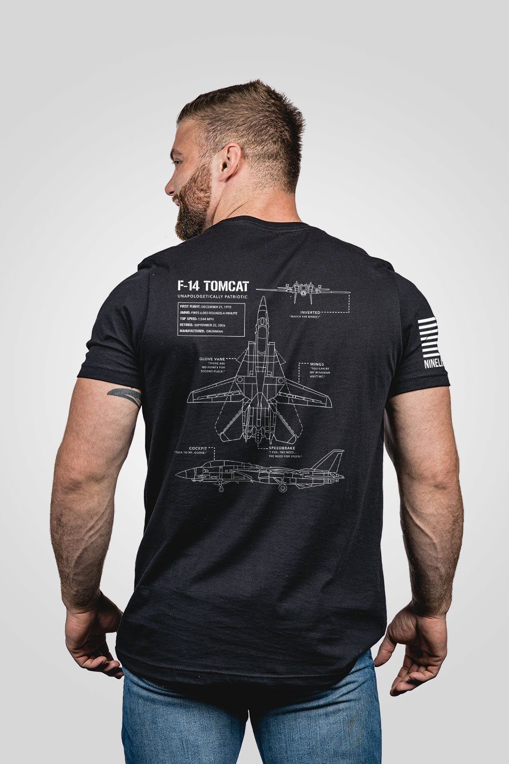 Image of Men's T-Shirt - F-14 Tomcat Schematic