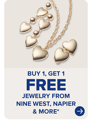 Gold heart jewelry. Buy one, get one free jewelry from Nine West, Napier and more.