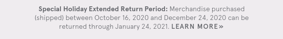 Special Holiday Extended Return Period