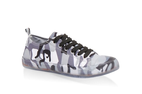 Clear Sole Lace Up Sneakers