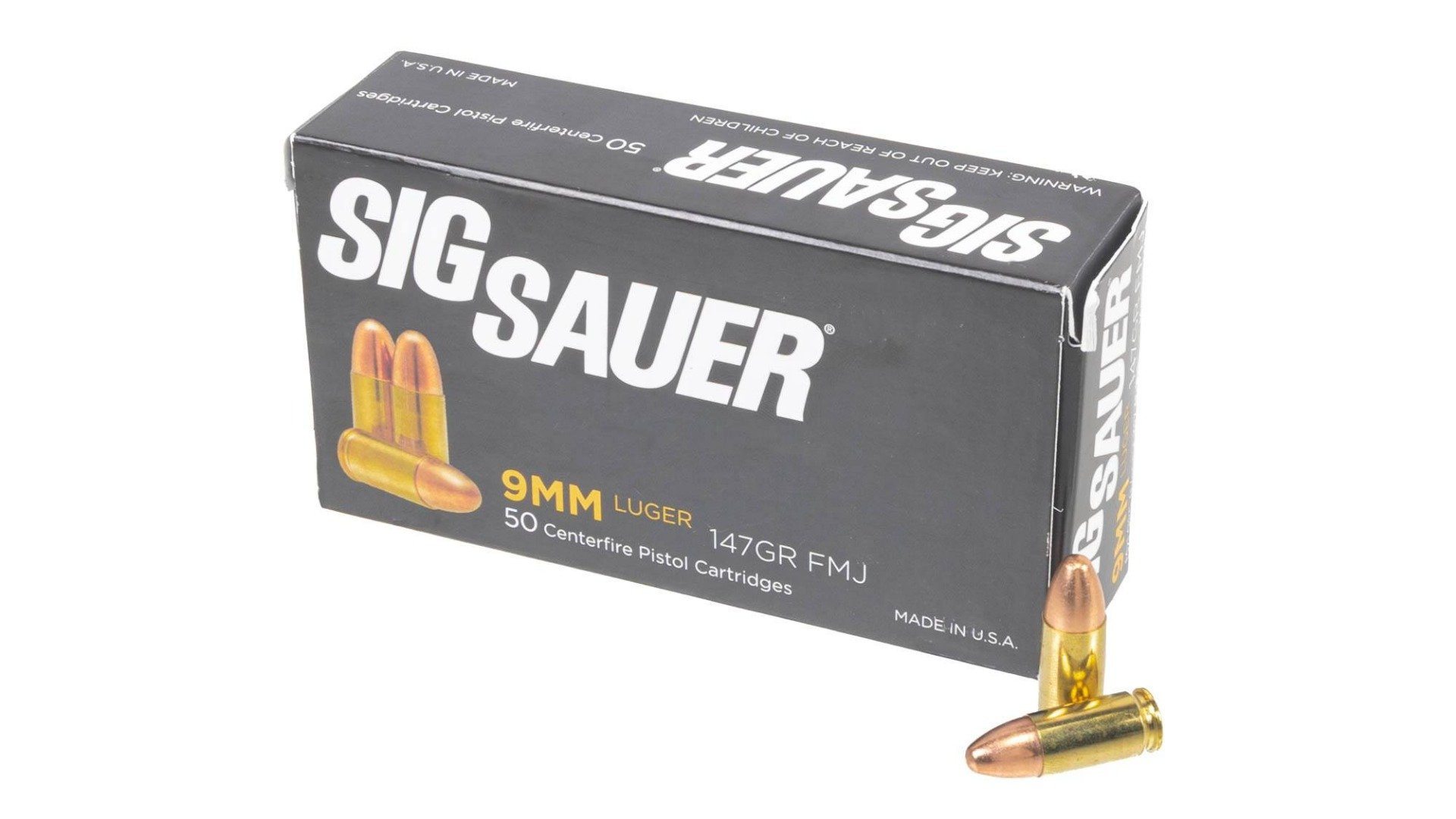 Sig Sauer 9mm 147gr Elite Ball FMJ Ammunition - 50 Rd Box