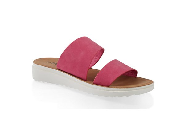 Two Band Platform Slide Sandals