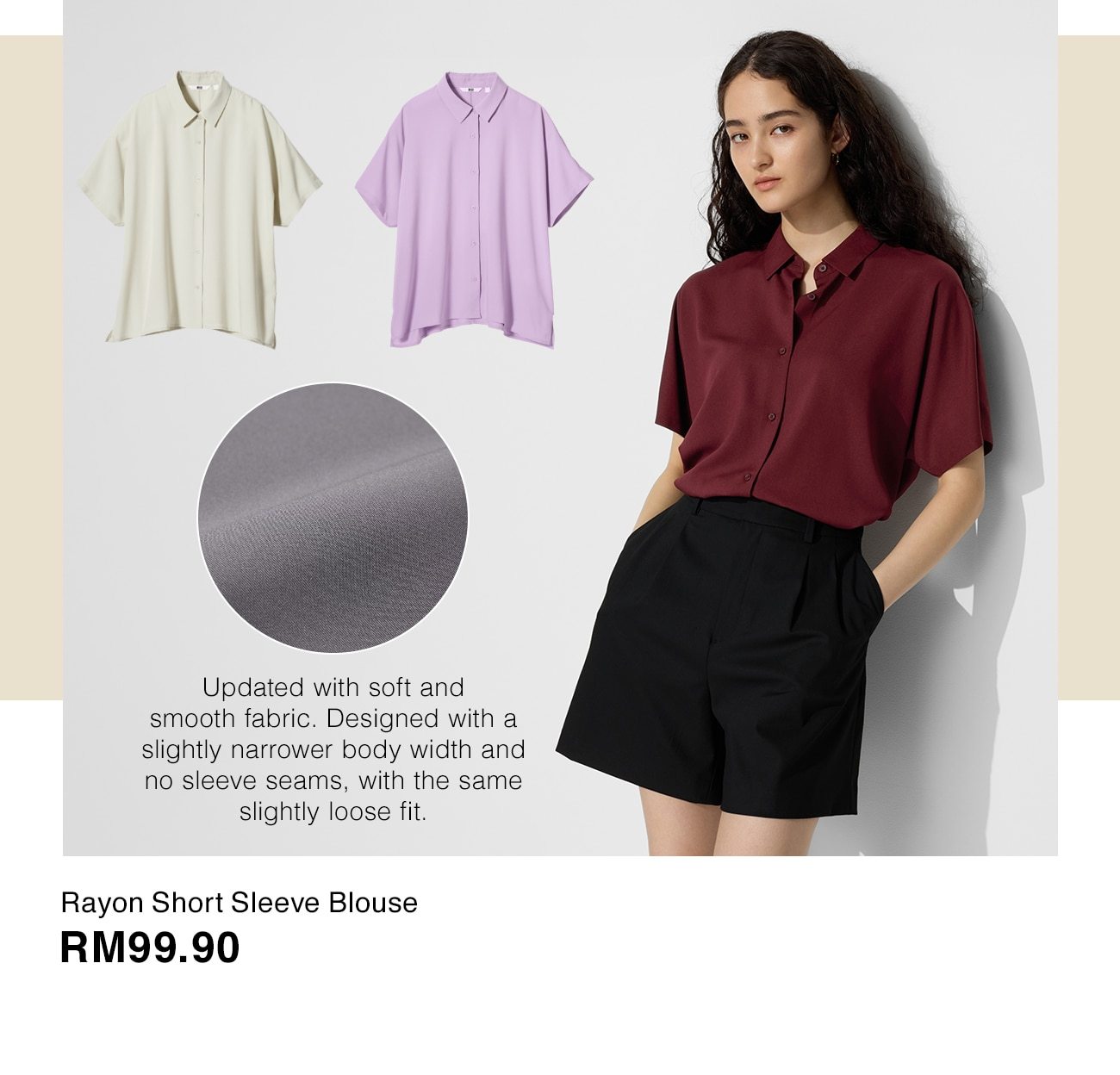 Rayon Short Sleeve Blouse