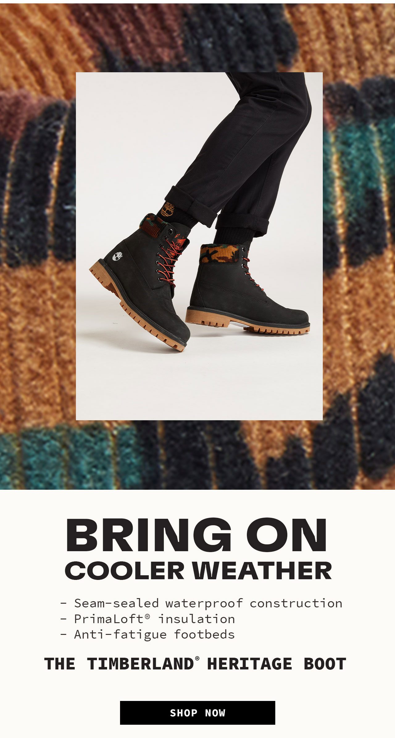 Bring on Cooler Weather. The Timberland Heritage Boot. SHOP NOW