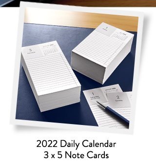 2022 Daily Calendar 3 x 5 Note Cards