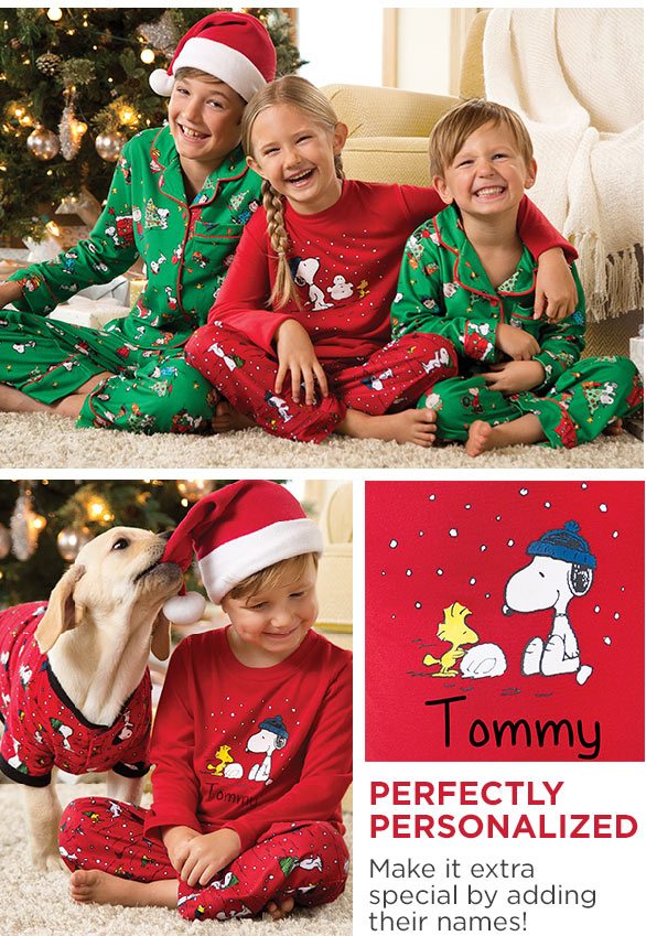 Peanuts by Schulz Snoopy & Woodstock Matching Family Pajamas Capture Picture-Perfect Family Moments in This Set SHOP NOW