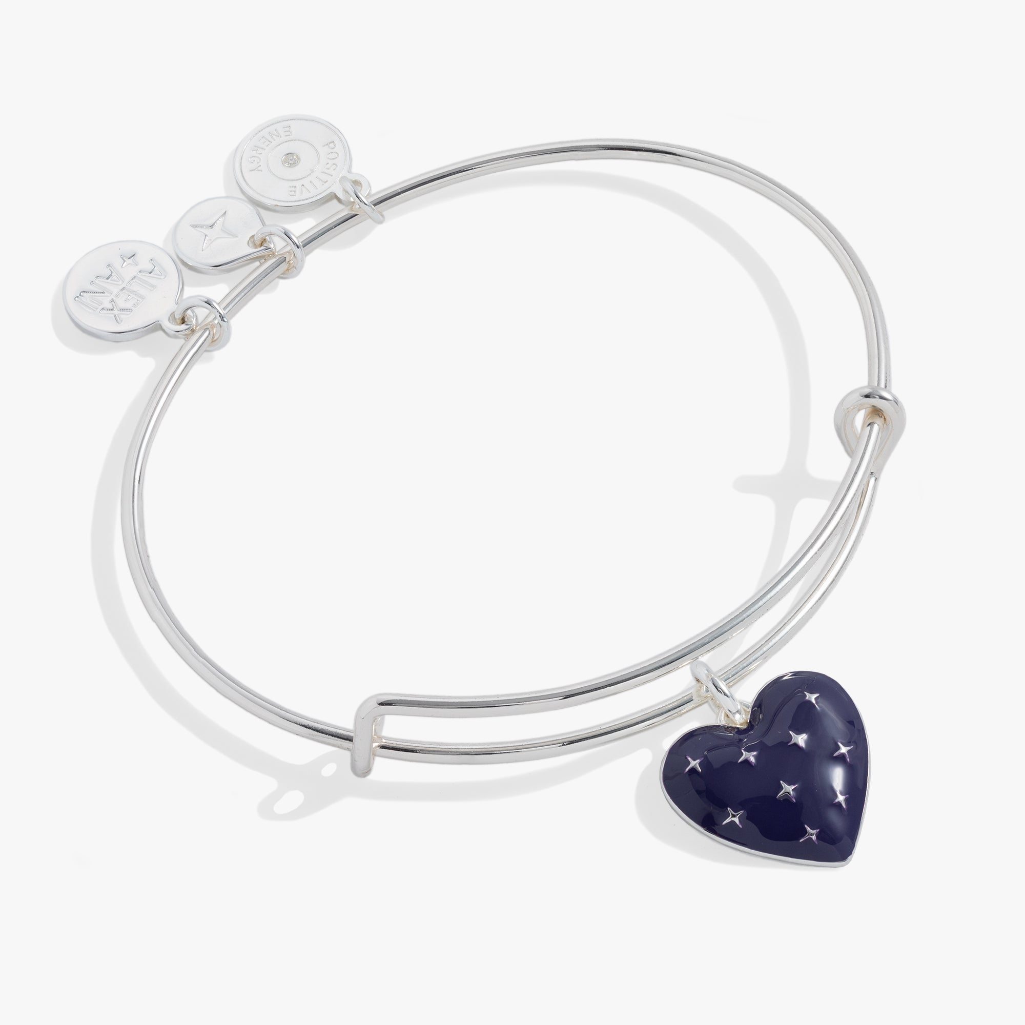 Image of Enamel Heart Charm Bangle