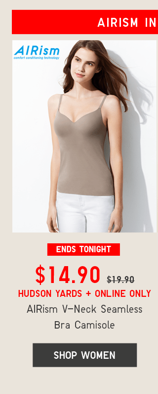 $14.90 AIRISM V-NECK SEAMLESS BRA CAMISOLE - SHOP WOMEN