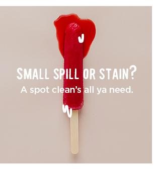 Small Spill or Stain? A spot clean is all you need.