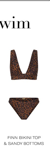 FINN RECYCLED NYLON THICK STRAP BIKINI TOP IN SHINY LEOPARD