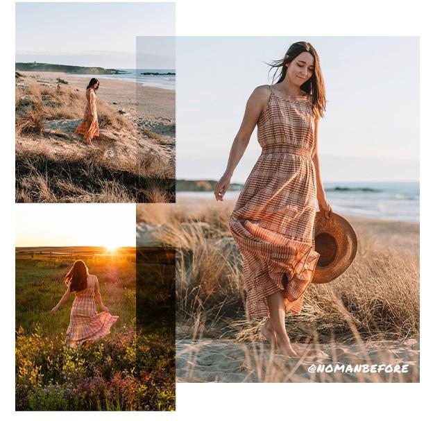 Airbrush Maxi Dress in Spanish Villa Gingham