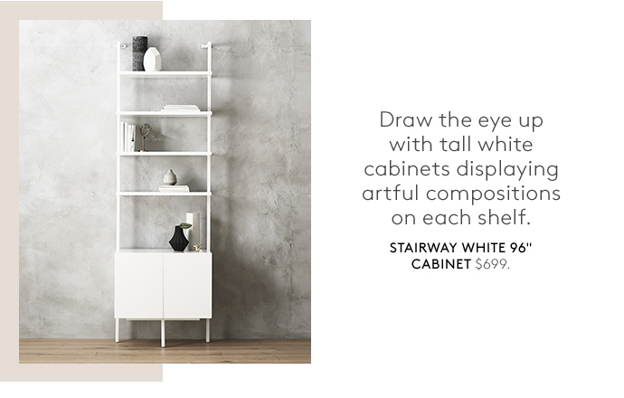 stairway white 96'' cabinet