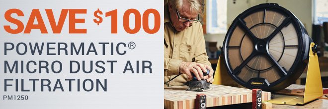 Save $100 on the Powermatic Micro Dust Air Filtration