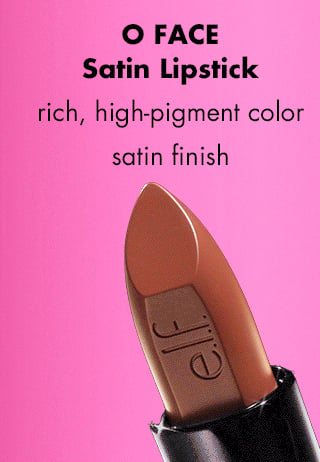 O Face Satin Lipstick gives a rich, high-pigment color