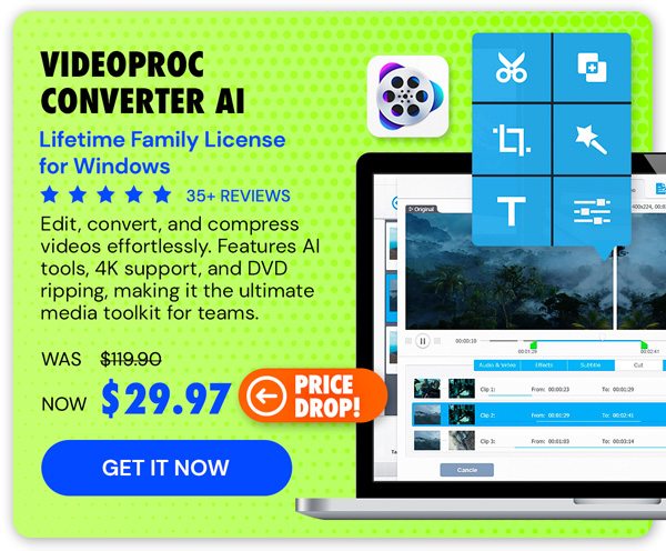 VideoProc Converter AI: Lifetime Family License (For Windows)