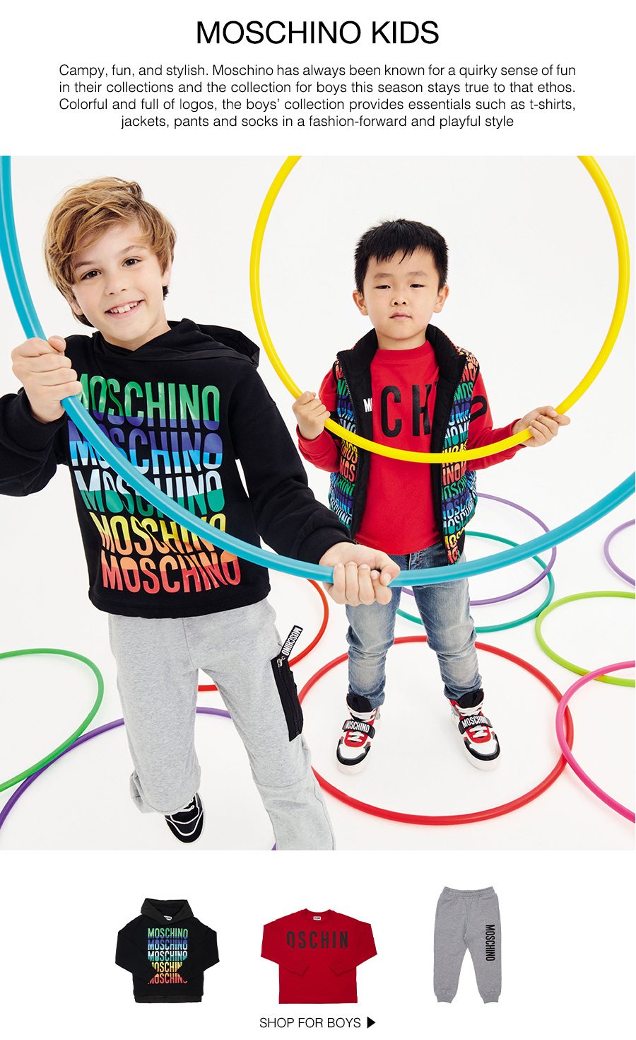 Discover the fun & stylish new looks from Moschino