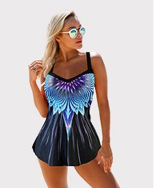 Printed Spaghetti Strap Swimdress and Panty 