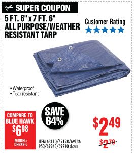 View 5 ft. 6 in. x 7 ft. 6 in. Blue All Purpose/Weather Resistant Tarp