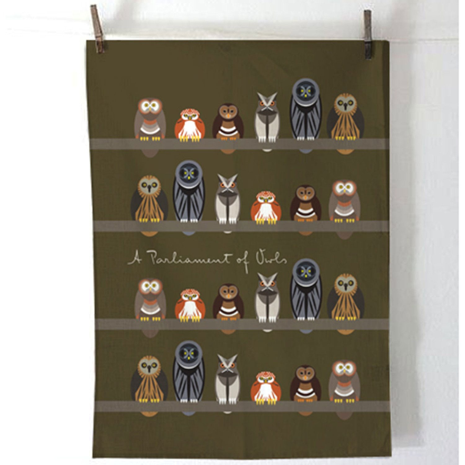 A Parliament of Owls Tea Towel