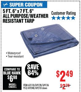 View 5 ft. 6 in. x 7 ft. 6 in. Blue All Purpose/Weather Resistant Tarp