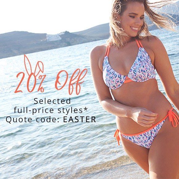 Figleaves Lyla Underwired Non Padded Halter Bikini Top £34, Briefs £16 20% off with EASTER code: Top £27.20, Briefs £12.80