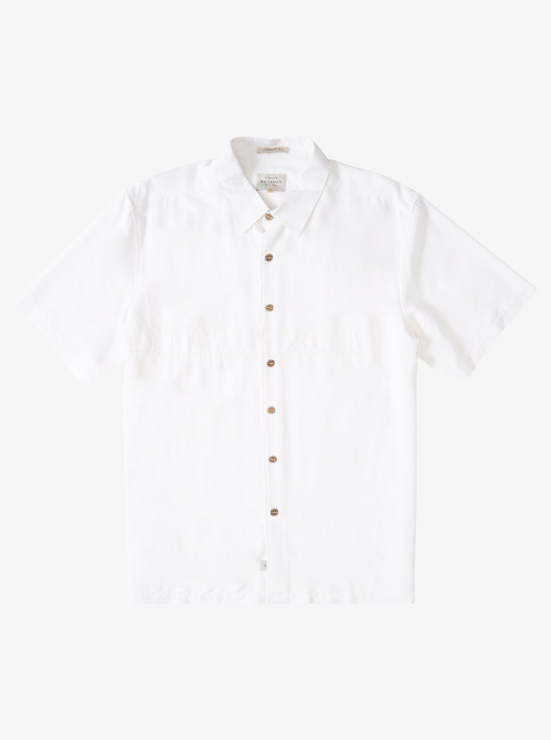 Image of Waterman Tahiti Palms Premium Anti-Wrinkle Shirt - White