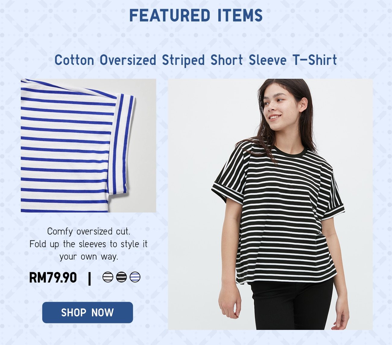 Cotton Oversized Striped Short Sleeve T-Shirt