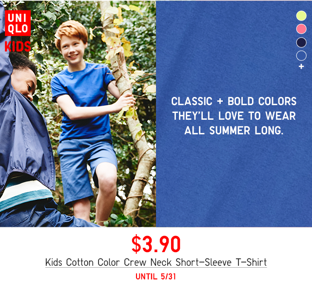 PDP5 - KIDS COTTON COLOR CREW NECK SHORT-SLEEVE T-SHIRT