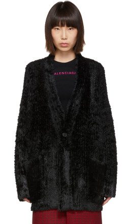 Balenciaga - Black Hairy Knit Cardigan
