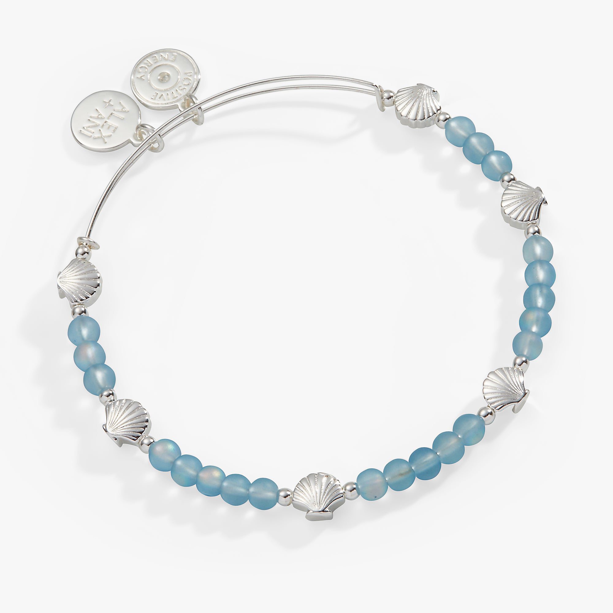 Image of Shell Motif Beaded Charm Bangle