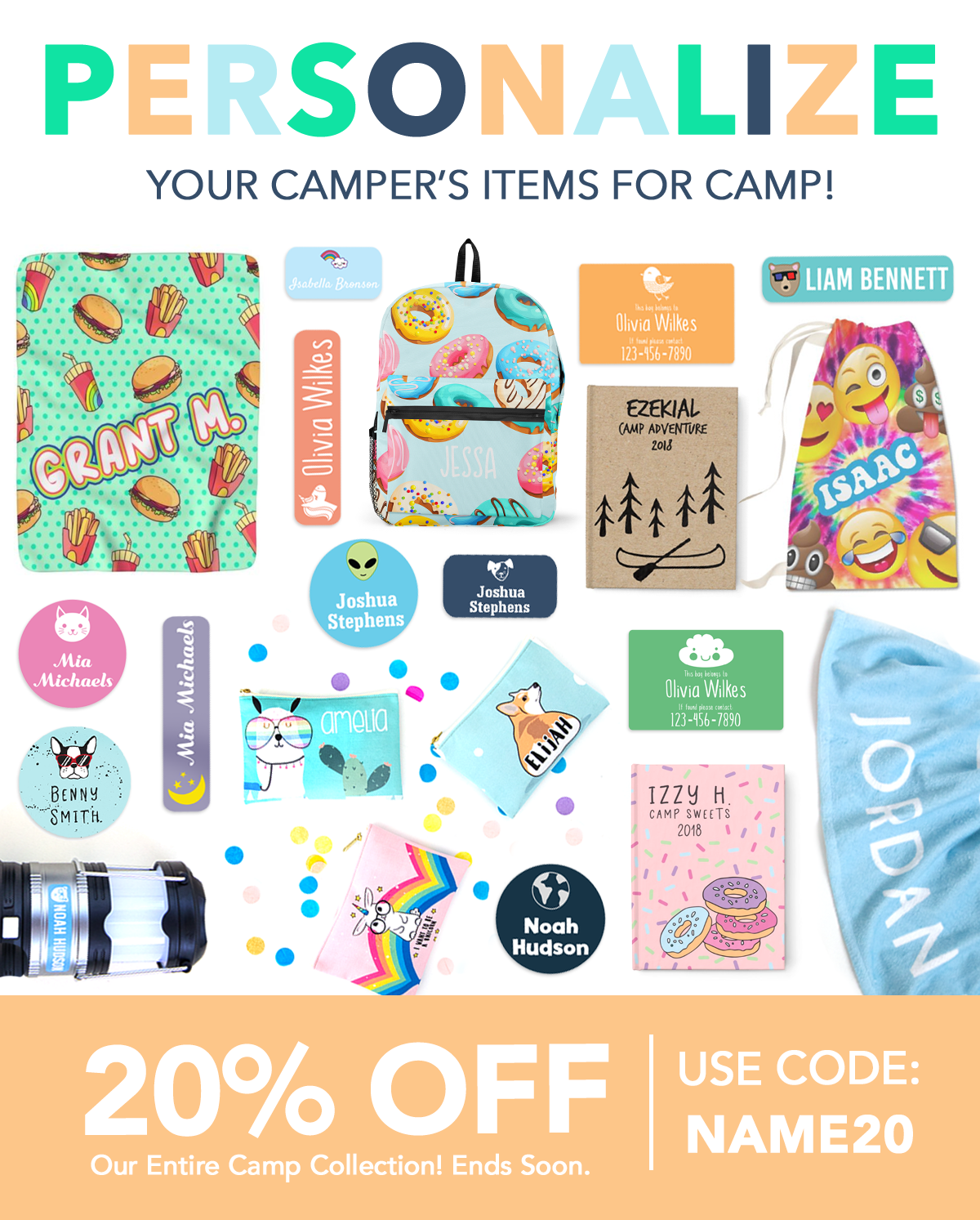 Get 20% off our Camp Collection with Code: NAME20 