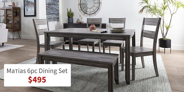 matias grey 6 piece dining set