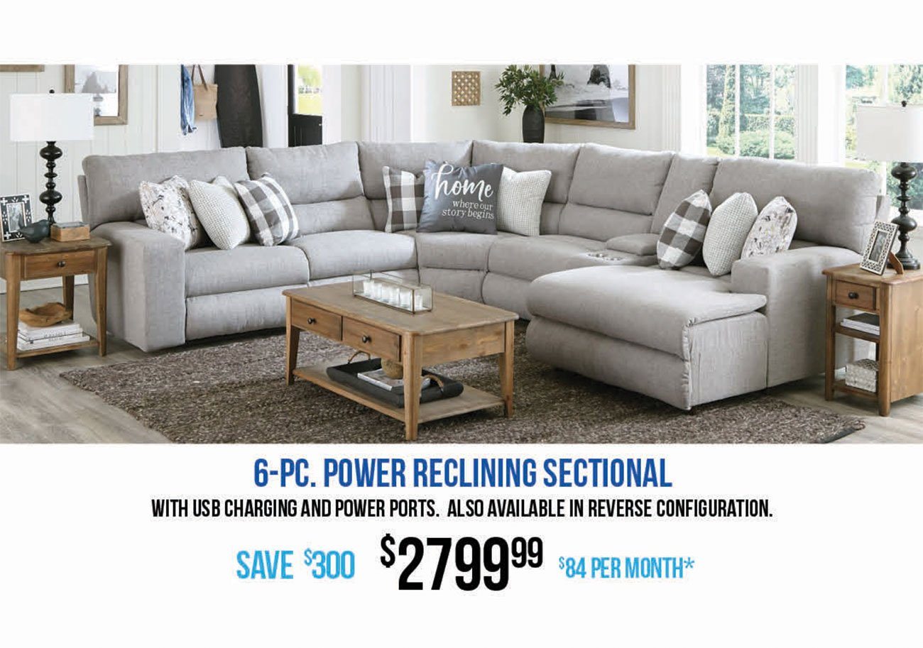 Gray-Power-Reclining-Sectional