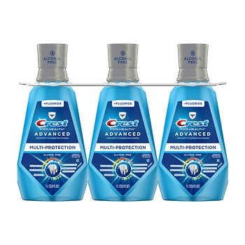 Crest Pro-Health Advanced Mouthwash, Multi-Protection, 1 L, 3-Pack