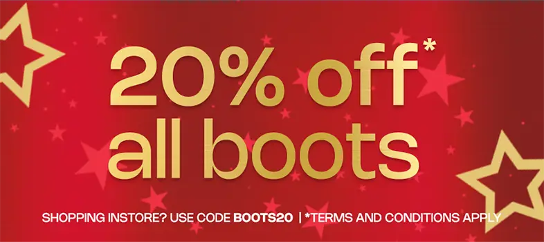 20% off all boots