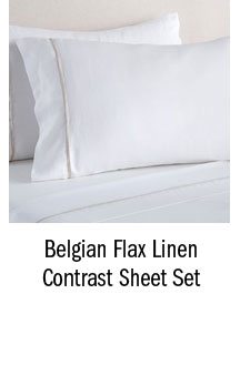 Belgian Flax Linen Contrast Sheet Set