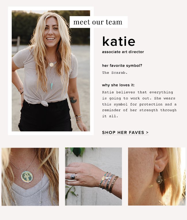 Get the symbol Katie's loving right now, the Scarab, in various styles and other similar pieces.