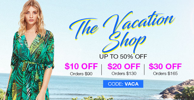 The Vacation Shop Up to 50% OFF | $10 off orders $90, $20 off orders $130, $30 off orders $165 CODE: VACA