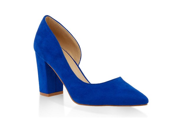 Block Heel Dorsay Pumps