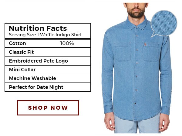 WAFFLE INDIGO SHIRT