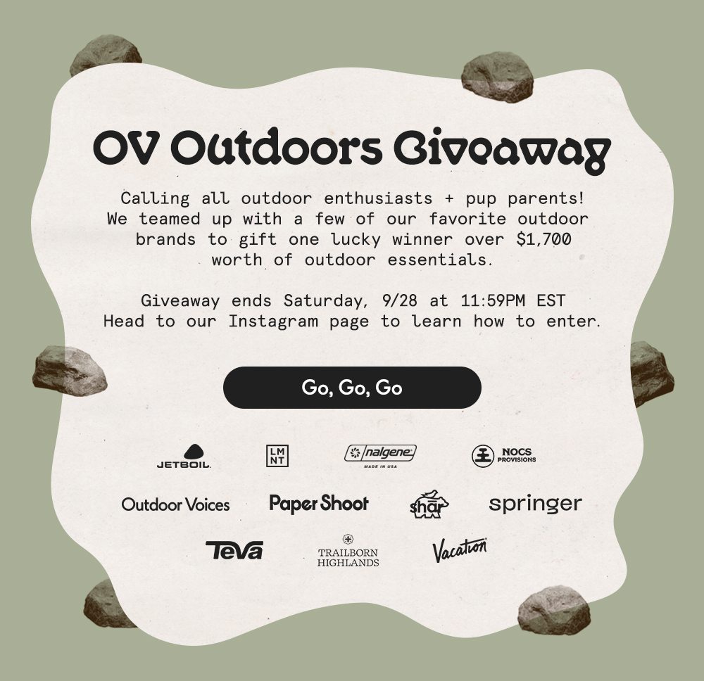 Calling all outdoor enthusiasts + pup parents! We teamed up with a few of our favorite outdoor brands to gift one lucky winner over $1,700 worth of outdoor essentials. Giveaway ends Saturday, 9/28 at 11:59PM EST Head to our Instagram page to learn how to enter. Go, Go, Go