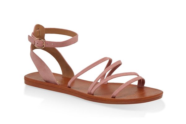 Strappy Faux Leather Sandals