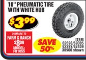  10 in. Pneumatic Tire with White Hub 