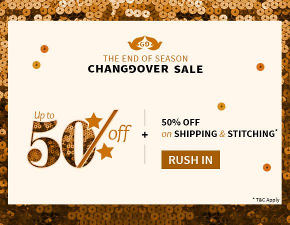 EOSS Changeover Sale: Up to 50% Off + 50% Off on Shipping & Stitching. Shop!
