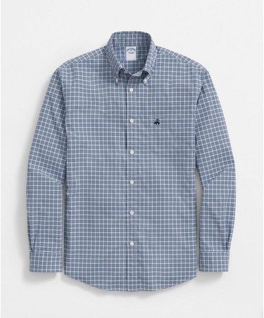 Performance Series Stretch Button-Down Collar, Micro Checked Sport Shirt