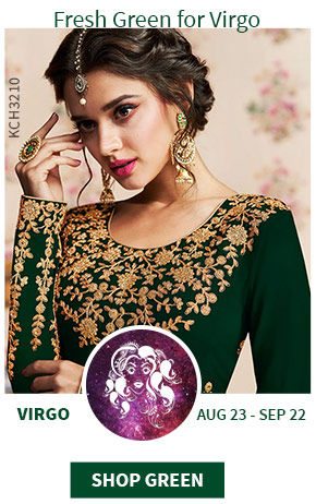 Zodiac Color for Virgo: Green ethnic and fusion wear. Shop!
