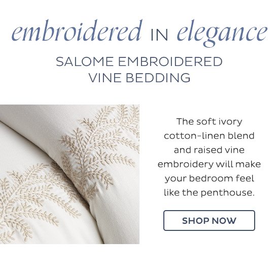 Embroidered in Elegance - Salome Embroidered Vine Bedding - Shop Now