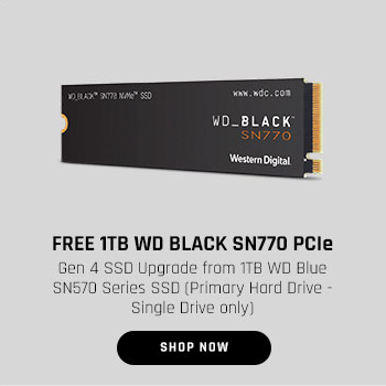 FREE 1TB WD Black SN770 PCIe Gen 4 SSD Upgrade from 1TB WD Blue SN570 Series SSD (Primary Hard Drive - Single Drive only)