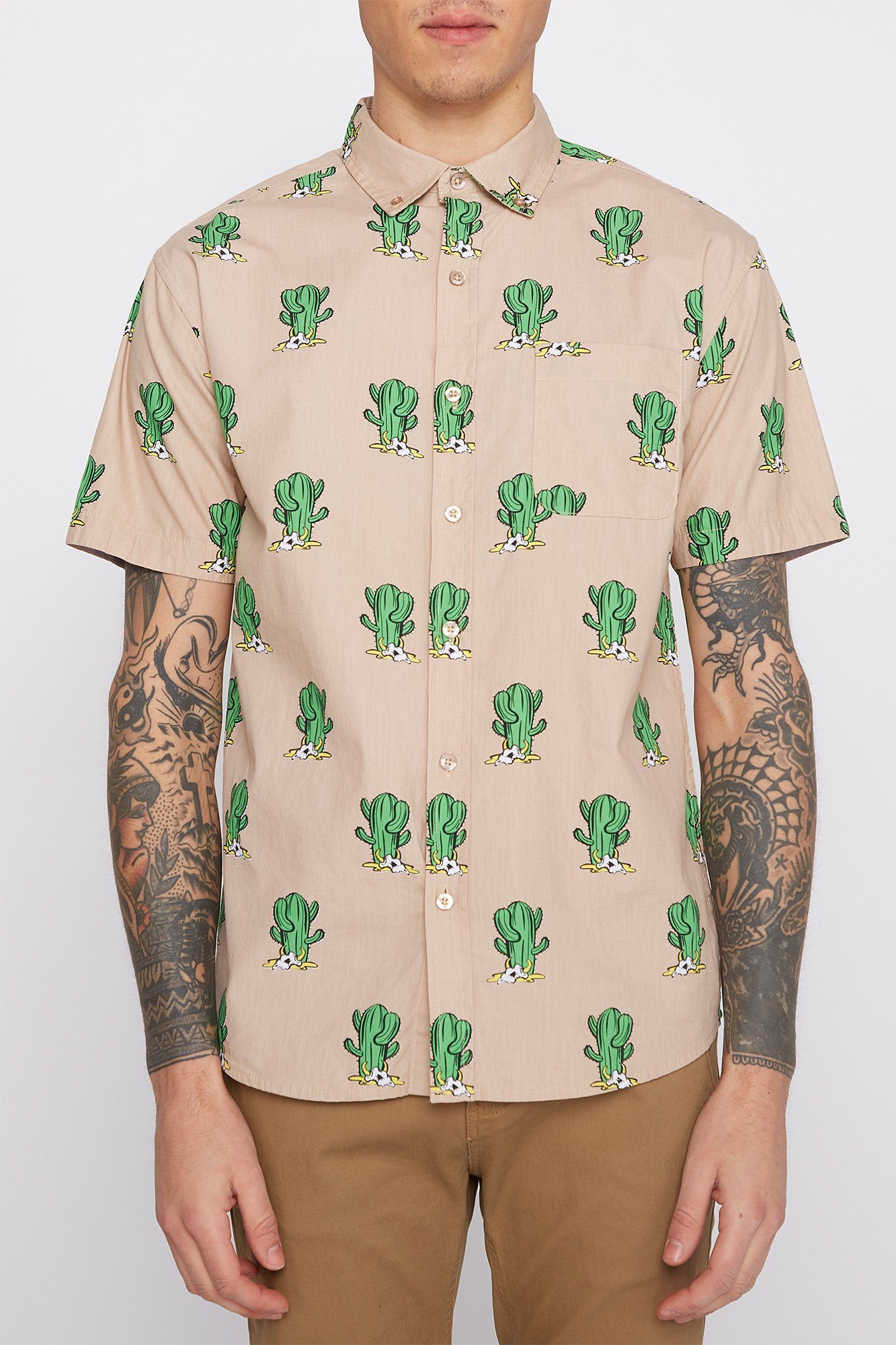 Image of Mens Cactus Button Up Shirt