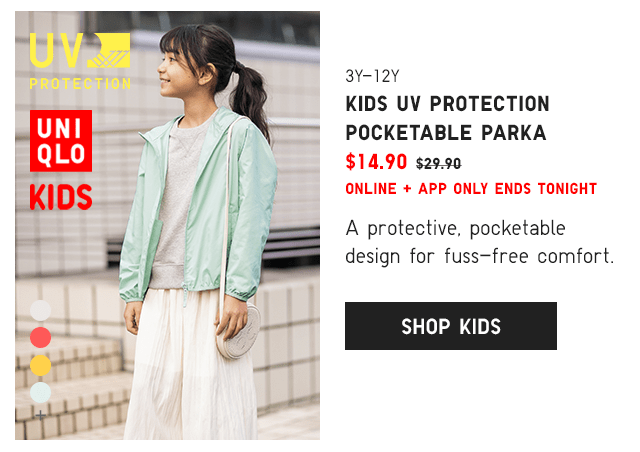 PDP5 - KIDS UV PROTECTION POCKETABLE PARKA